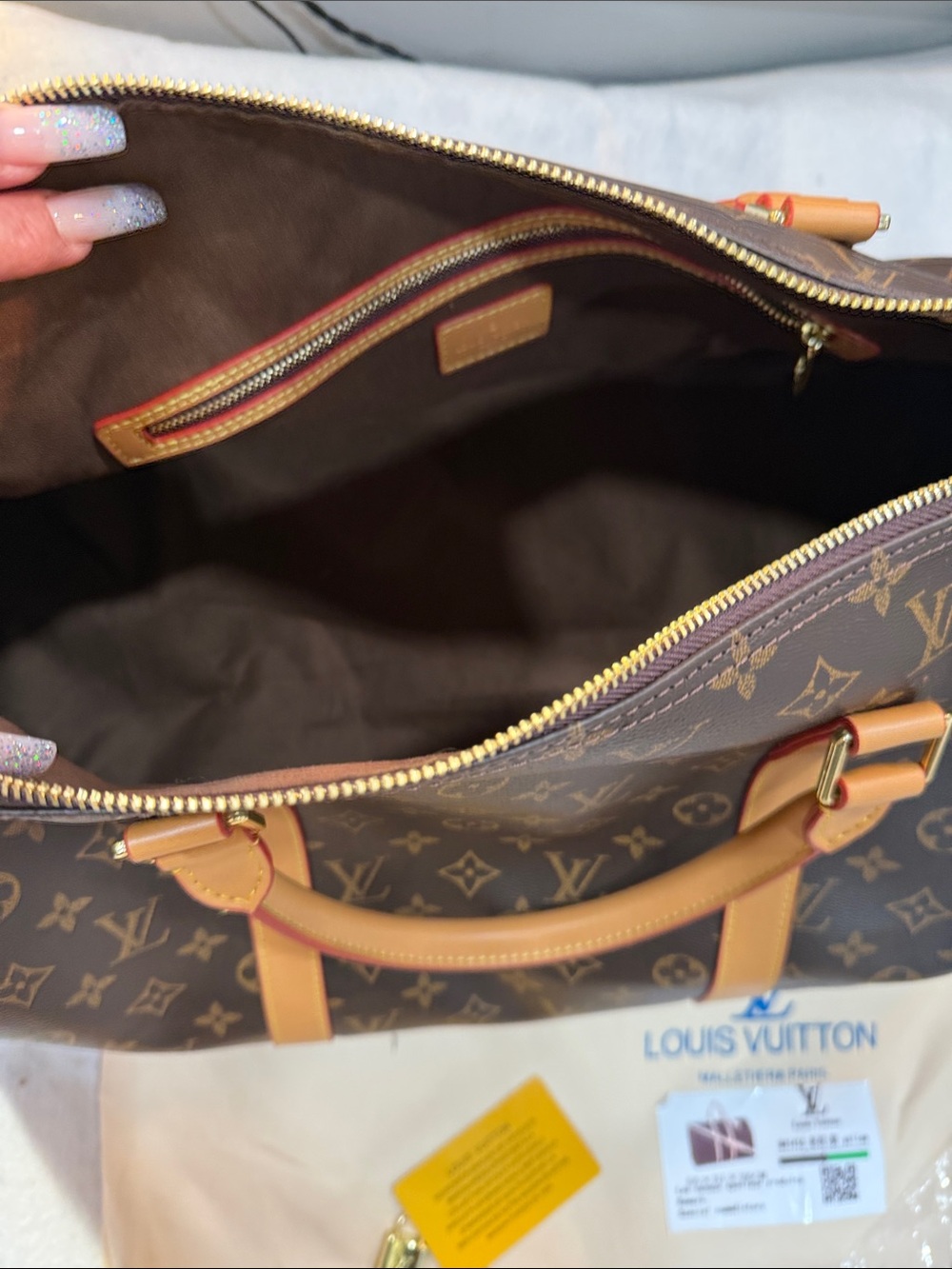 Brown Monogram Duffel with Tan Trim - Picture 12 of 15